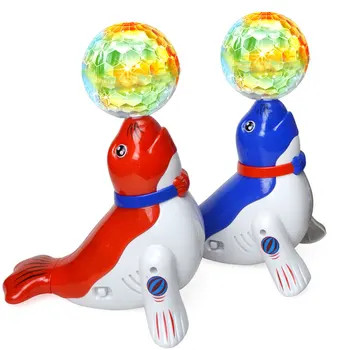 어린이 스턴트 전기 바다 사자 춤추는 도장 로봇, 애완 동물 만화 동물 조명 교육 장난감, 아기 어린이 생일 선물