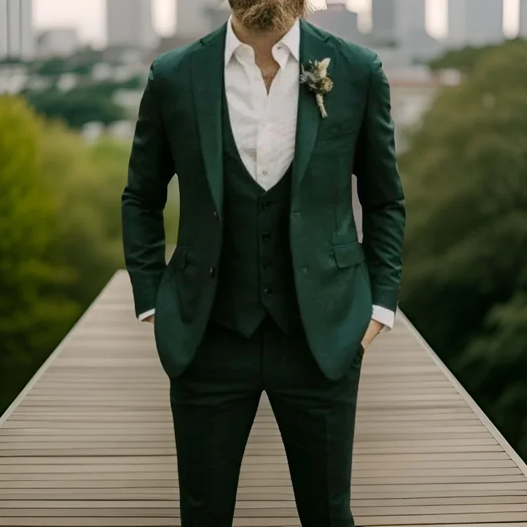 

Приталенные костюмы для мужчин 2024, свадебный смокинг для жениха в итальянском стиле, мужской костюм-лучший, куртка с жилетом и брюками, 3 шт., костюм на заказ 2024