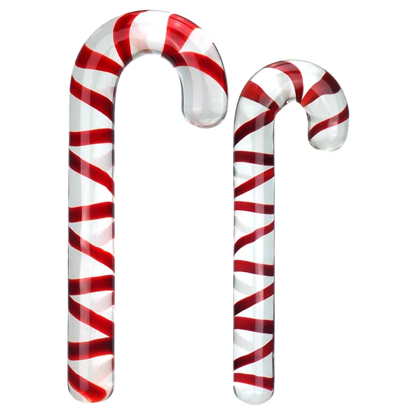 Godemichet Anal en Verre 7.0, Cadeau de Noël, Point G, Jaune Mât, Transparent, Élégant, Canne de Bonbon, Décorations de Noël, Cul 1