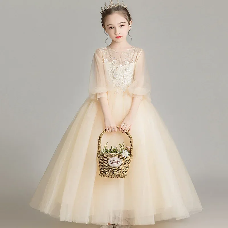 

Flower Boy Princess Children's 2024 Western Wedding Dress Fluffy Gauze Flower Boy Walk Host Piano Performance Dress