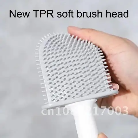 

Toilet bowl brush made of silicone Leak Proof Water With base Soft Bristles Clean Easily Toilet Corner with Quick Drying Holder