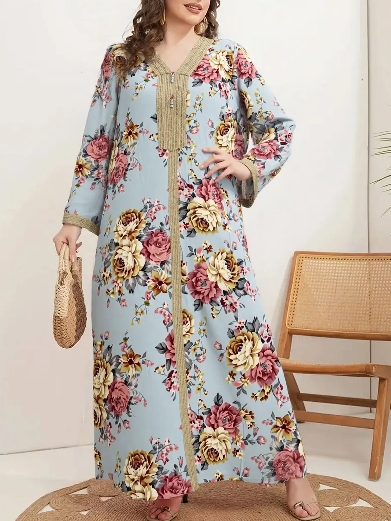 Dresses Eid Women 2025 Abaya Flower Print Muslim Party Dress Vestidos Dubai Arab Long Robe Ramadan Morocco Caftan Vestido Abayas 27 Sdf369410190949a6be15610b5f2f6609d