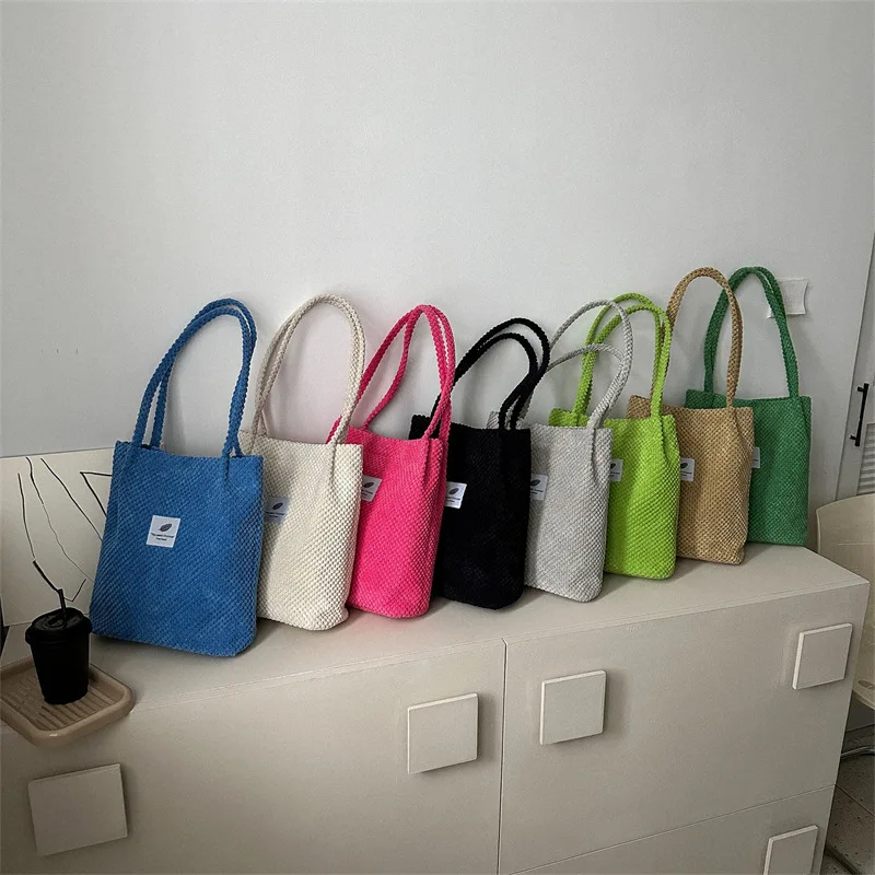 New Canvas Shoulder Bags For Women Large Capacity Bucket Handbags Corduroy Solid Color Casual Bags Fashion Famous Brand Bags
New Canvas Shoulder Bags For Women Large Capacity Bucket Handbags Corduroy Solid Color Casual Bags Fashion Famous Brand Bags