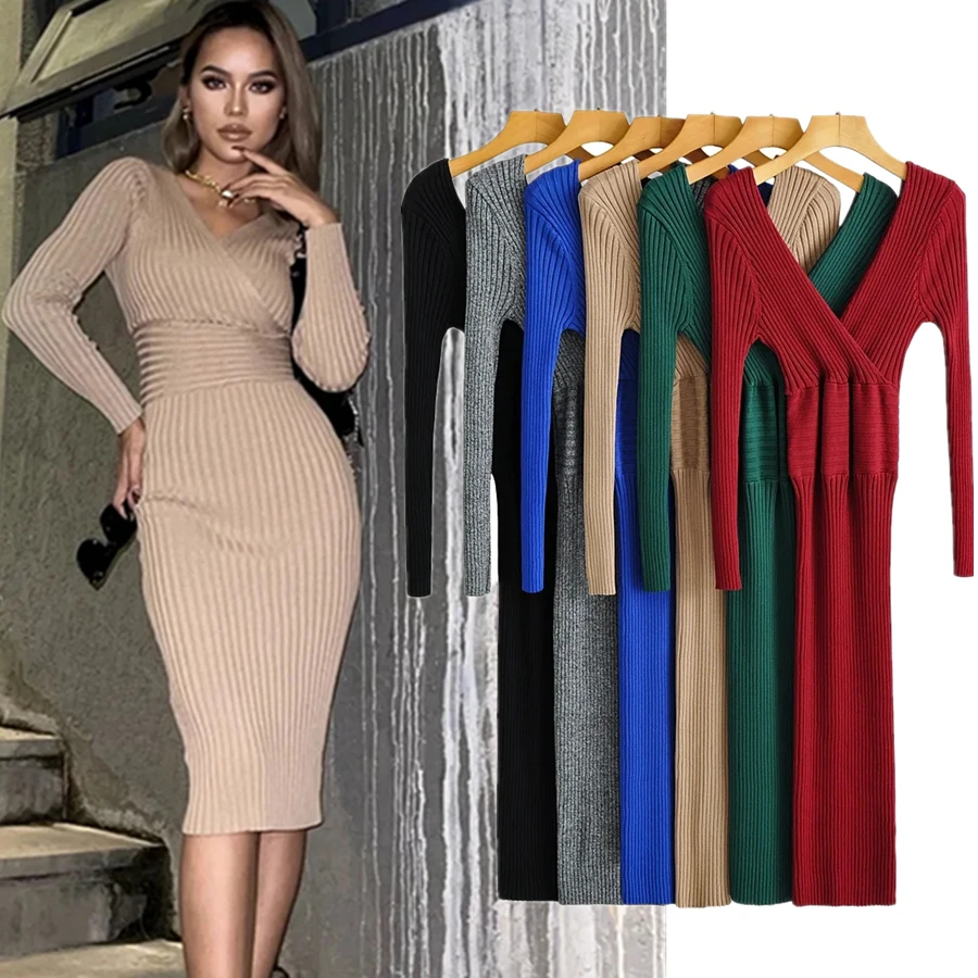 Jenny&Dave France Elegant High Street Vintage V-neck Ins Blogger Sexy Collect Waist Knitted Sheath Midi Dress Women
Jenny&Dave France Elegant High Street Vintage V-neck Ins Blogger Sexy Collect Waist Knitted Sheath Midi Dress Women