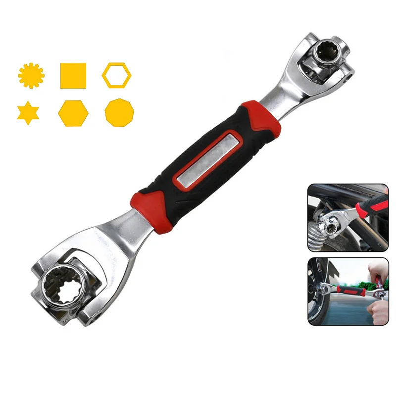 

8 In 1 Multipurpose Socket Wrench 360° Universial Double Offset Ring Spanner Multi-directional Rotary Adjustable Wrench