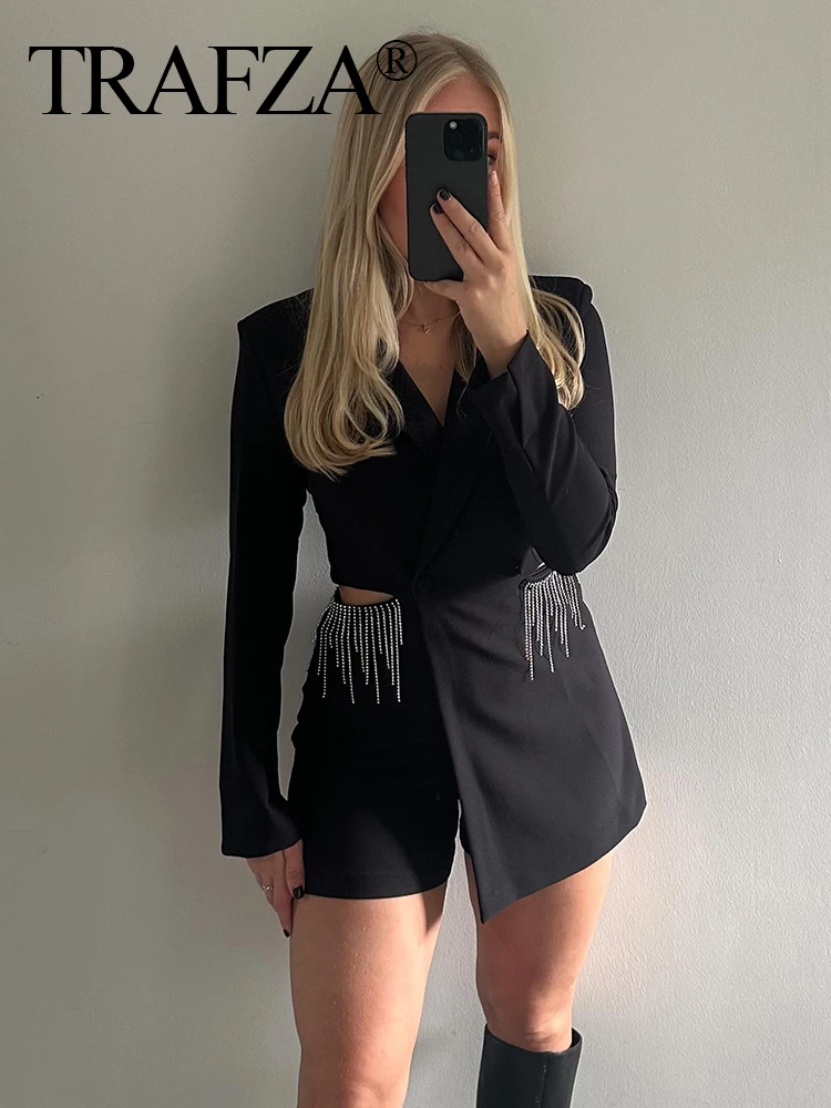 TRAFZA Woman Causal Elegant Slim Tops Blazer Tassel Hollow Out Blazer Playsuits Fashion Long Sleeve Vintage Spring Winter coat
TRAFZA Woman Causal Elegant Slim Tops Blazer Tassel Hollow Out Blazer Playsuits Fashion Long Sleeve Vintage Spring Winter coat