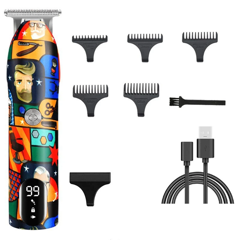 

Barber Hair Clipper Household Hair Clipper Rechargeable Graffiti Electric Finish Cutting Machine Beard Trimmer Shaver