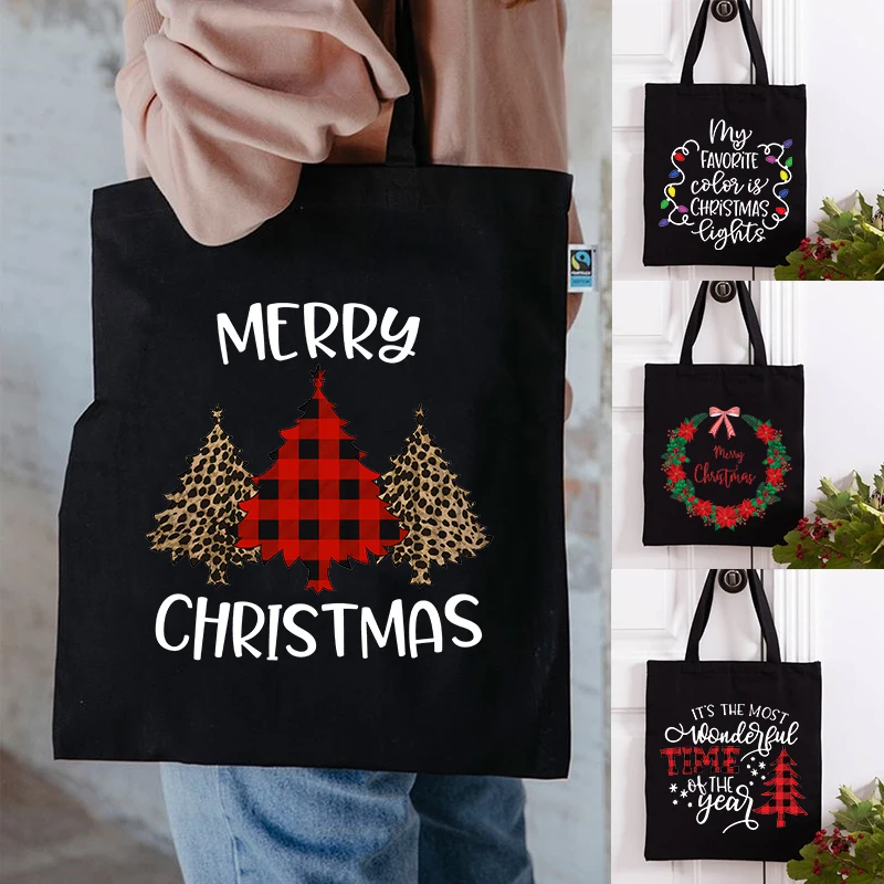 Merry Christmas Tree Print Women Shopper Shopping Bag Canvas Shoulder Bags Female Handbags Eco Reusable Foldable Tote Best Gifts
Merry Christmas Tree Print Women Shopper Shopping Bag Canvas Shoulder Bags Female Handbags Eco Reusable Foldable Tote Best Gifts