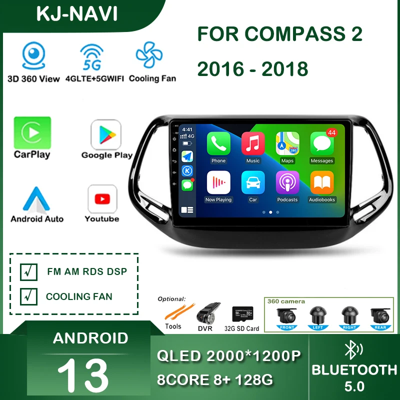 Carplay Car Radio For Jeep Compass 2 MP 2016 - 2018 Central Multimedia Android Player Intelligent System Navigation Bluetooth
Carplay Car Radio For Jeep Compass 2 MP 2016 - 2018 Central Multimedia Android Player Intelligent System Navigation Bluetooth