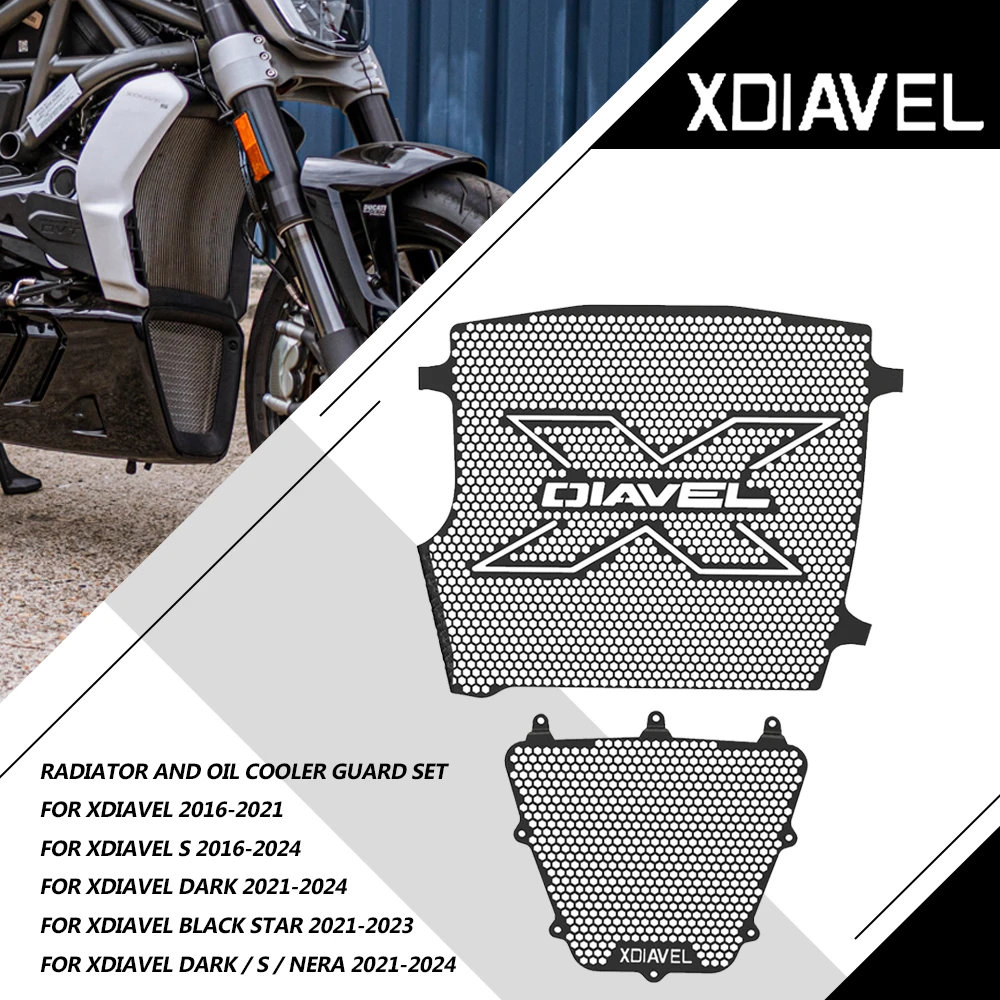 

Motorcycle Radiator Guard Grille And Oil Cooler Guard Set For Ducati XDiavel S / Nera / Black Star / Dark 2021 2022 2023 2024