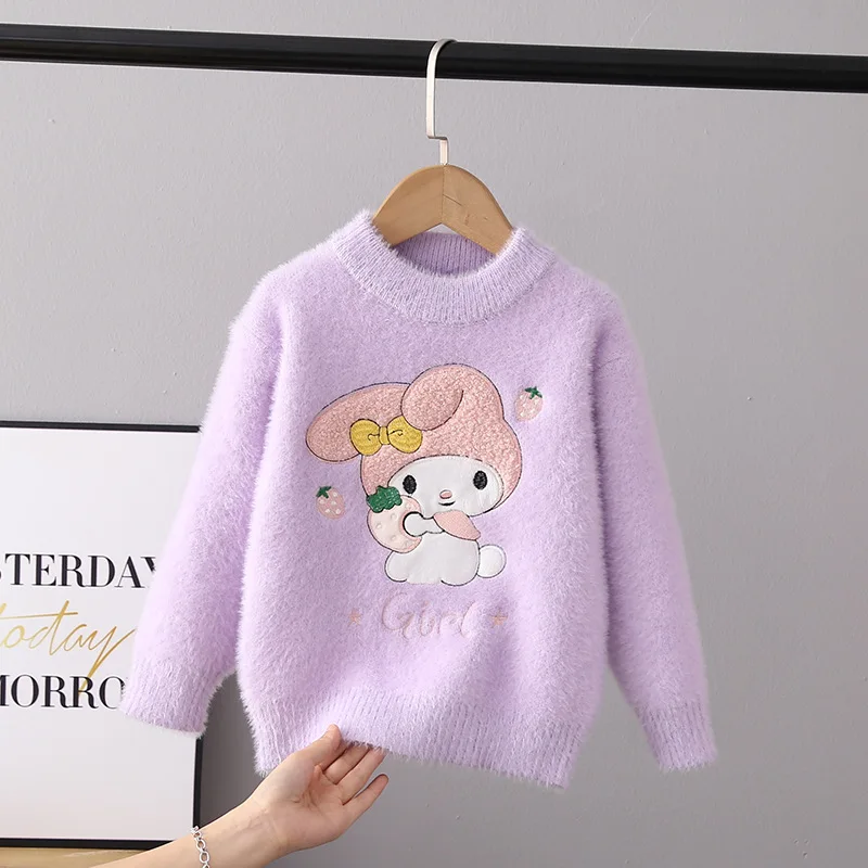 Sanrio My Melody осень-зима норковый бархатный пуловер для девочек вязаный свитер детская утепленная трикотажная одежда детская одежда вязаный Топ
Sanrio My Melody осень-зима норковый бархатный пуловер для девочек вязаный свитер детская утепленная трикотажная одежда детская одежда вязаный Топ