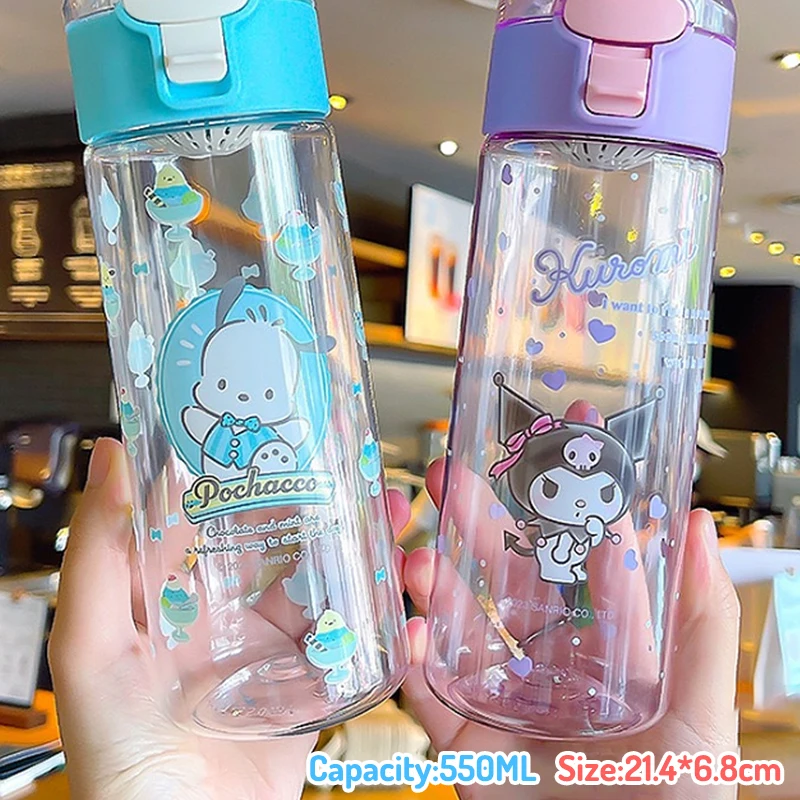 550ml/18.6oz Cute Sanrio Water Cup Cartoon Flip Top Transparent Water Bottle Suitable For Outdoor Sports Fitness Travel
550ml/18.6oz Cute Sanrio Water Cup Cartoon Flip Top Transparent Water Bottle Suitable For Outdoor Sports Fitness Travel