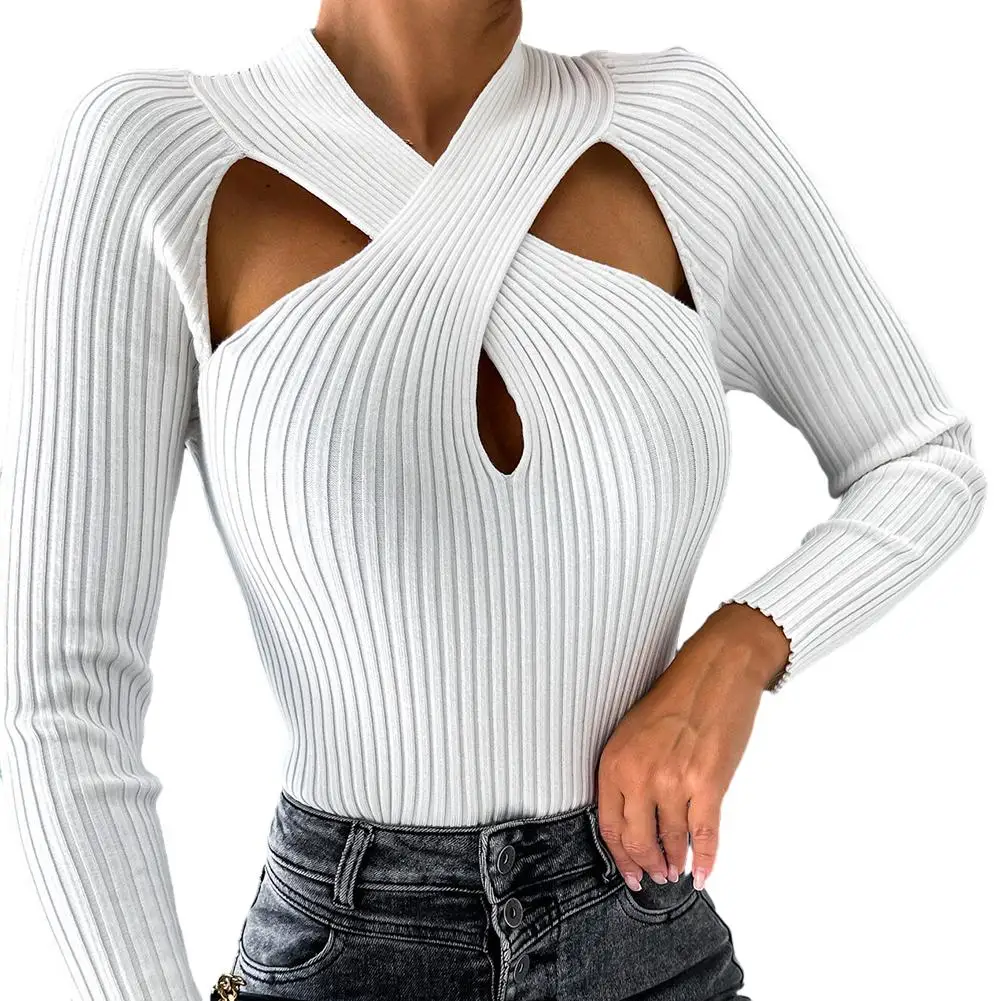 Women's Sexy Cross Hollow Out Sweater Pullover Hanging Neck Basic Solid Color Long Sleeve Shirt Pullovers Sweaters Clothing
Women's Sexy Cross Hollow Out Sweater Pullover Hanging Neck Basic Solid Color Long Sleeve Shirt Pullovers Sweaters Clothing