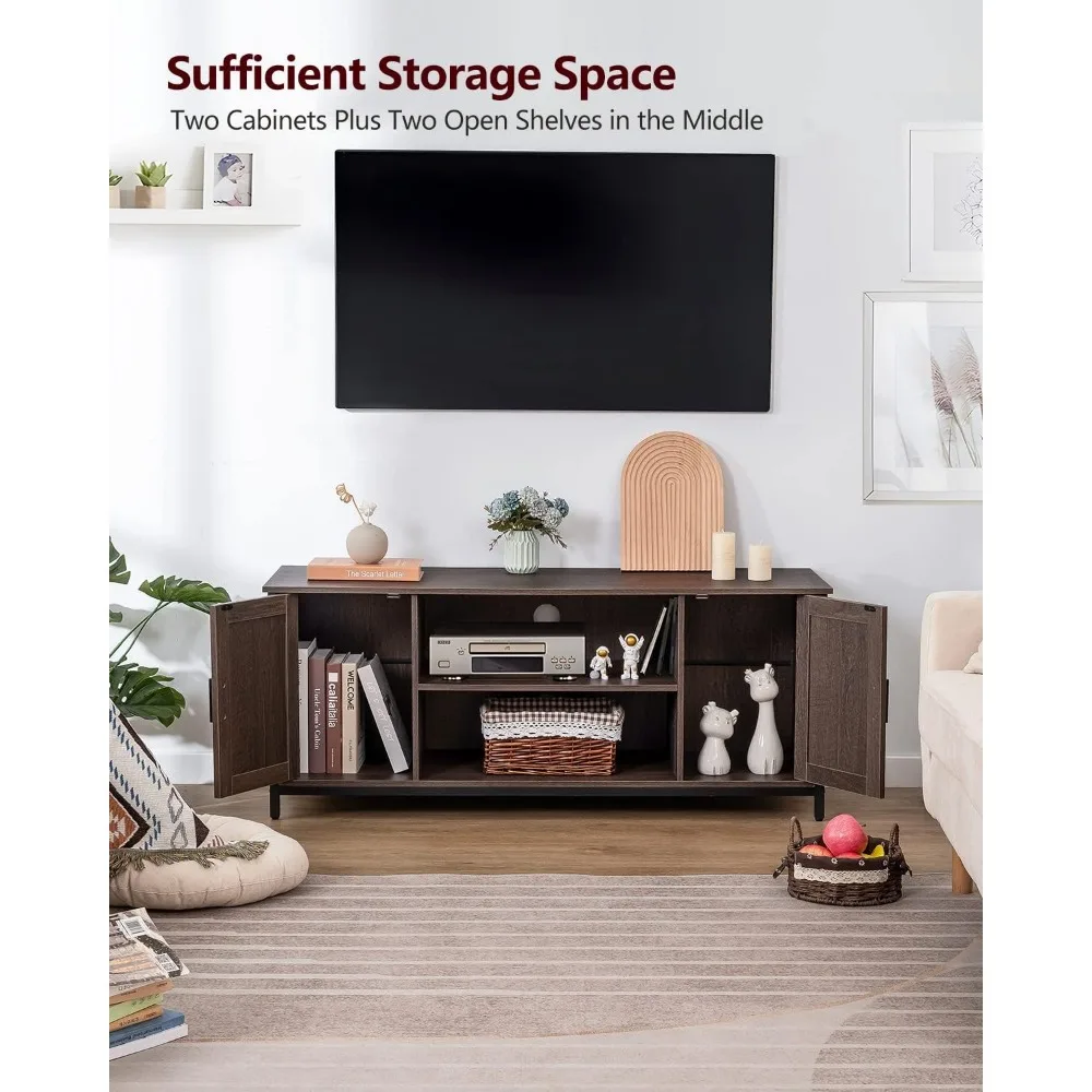 Bedroom Tv Stand Living Room Furniture Entertainment Center for Living Room TV Stand With Stable Metal Frame Dark Brown Cabinet
Bedroom Tv Stand Living Room Furniture Entertainment Center for Living Room TV Stand With Stable Metal Frame Dark Brown Cabinet
