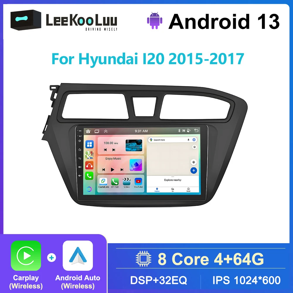 Автомобильный радиоприемник LeeKooLuu, 2DIN, Android, GPS-навигация, беспроводной Carplay для Hyundai I20 (левый привод), автомобильное стерео, 4G ОЗУ, мультимедиа
Автомобильный радиоприемник LeeKooLuu, 2DIN, Android, GPS-навигация, беспроводной Carplay для Hyundai I20 (левый привод), автомобильное стерео, 4G ОЗУ, мультимедиа