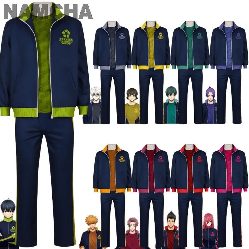 

Blue Lock Costume Anime Mikage Reo Isagi Yoichi Cosplay Sportswear Men Full Set School Uniform Jacket Pants Undercoat