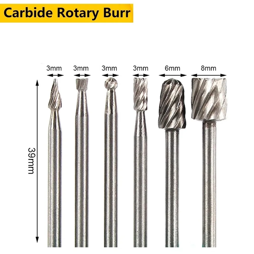 

6Pcs HSS Routing Router Drill Bits Set Milling Cutter Rotary Burr Tool CNC Engraving Abrasive Tools Wood Metal Milling Cutter