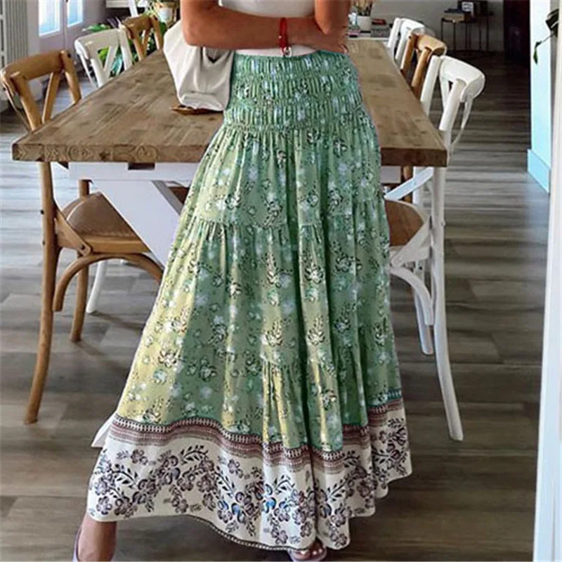 Fashion Women Skirts New Casual All-match Skirt Loose Elastic Waist Floral Print Ethenic Style Boho Skirt Bohemian Style Skirt
Fashion Women Skirts New Casual All-match Skirt Loose Elastic Waist Floral Print Ethenic Style Boho Skirt Bohemian Style Skirt