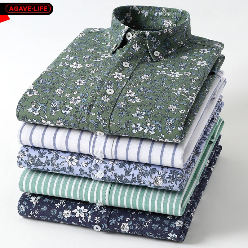 Spring Autumn Full Printed Cardigan Shirt Men's Cotton Oxford Long-sleeve Shirt Lapel Casual Youth Shirt For Men Comfortable Top
Spring Autumn Full Printed Cardigan Shirt Men's Cotton Oxford Long-sleeve Shirt Lapel Casual Youth Shirt For Men Comfortable Top