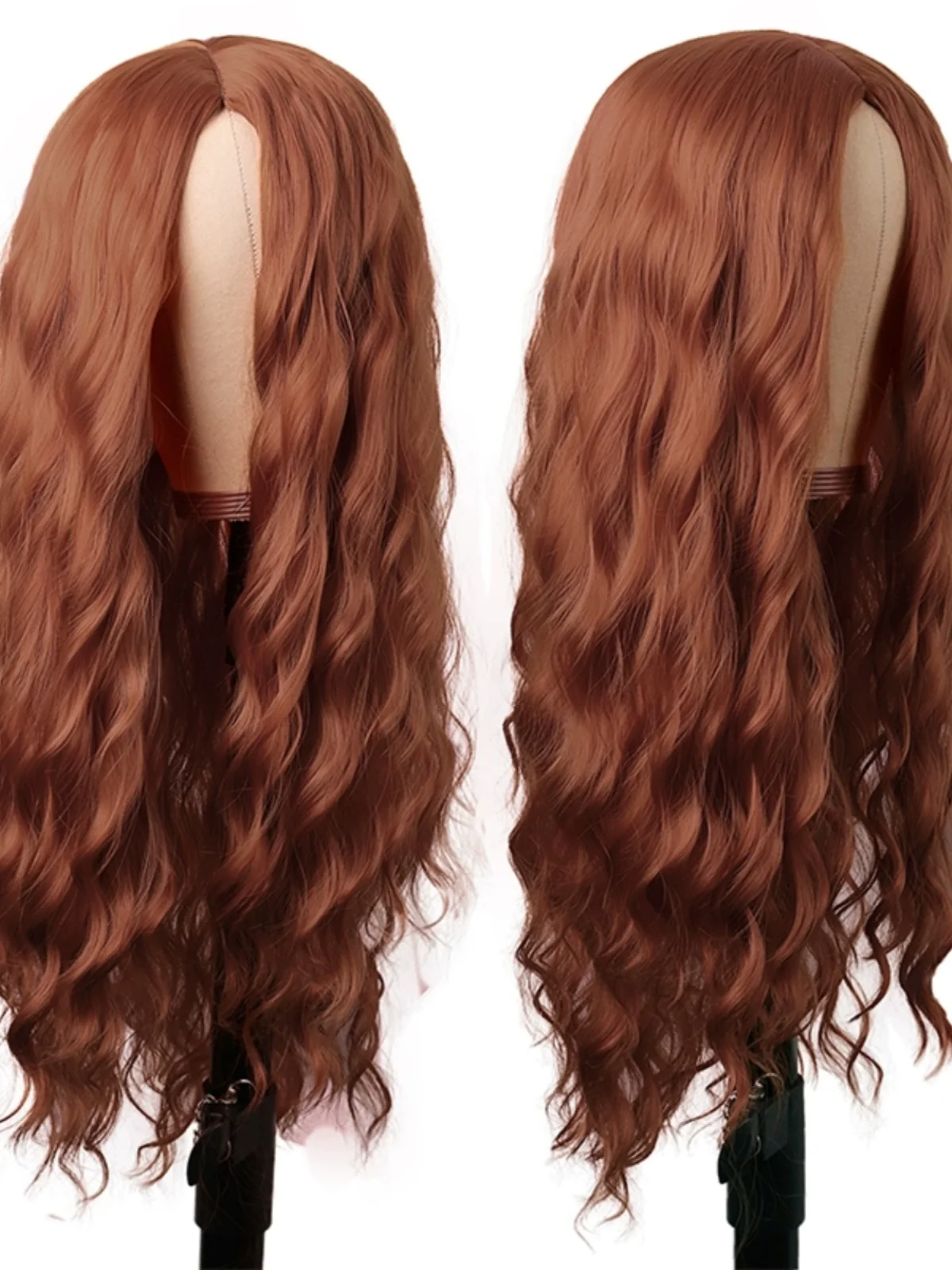 

Cos Wig Female Long Hair Anime Fluffy Chocolate Ginger Orange Curly Mid-Length Full-Head