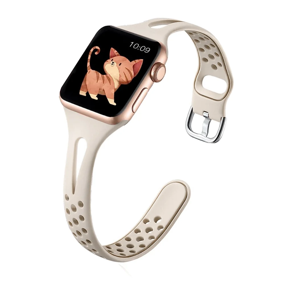 Silicone Sport Band for Apple Watch Strap 41mm 45mm 40mm 44mm 38 42mm Fashion Breathable Bracelet iWatch Series 9 8 7 6 SE 5 4 3
Silicone Sport Band for Apple Watch Strap 41mm 45mm 40mm 44mm 38 42mm Fashion Breathable Bracelet iWatch Series 9 8 7 6 SE 5 4 3