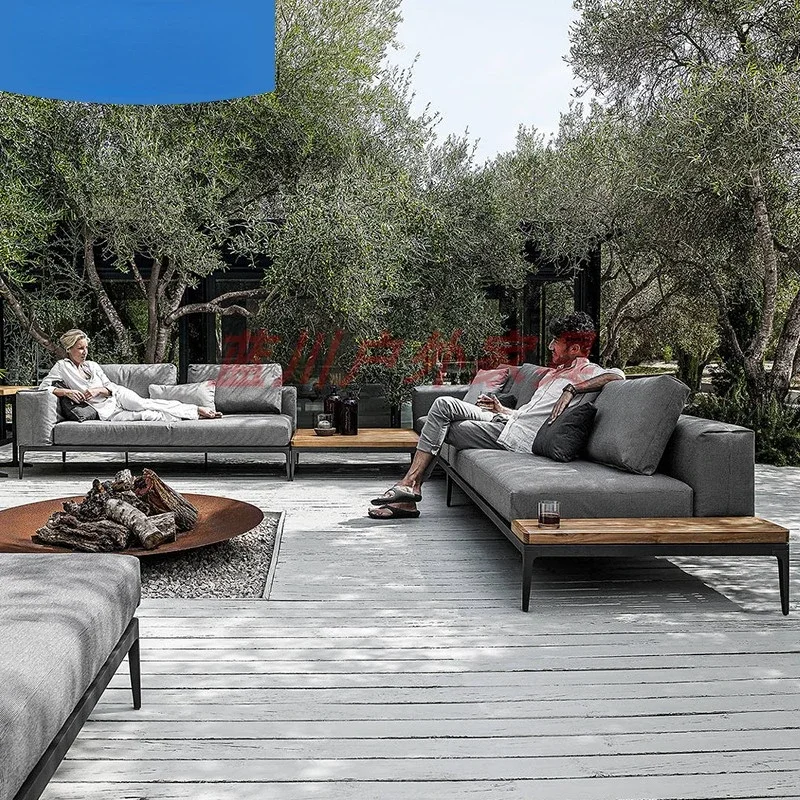 

Outdoor sofa combination hotel villa residential inn corner L-type American outdoor courtyard leisure recliner waterproof