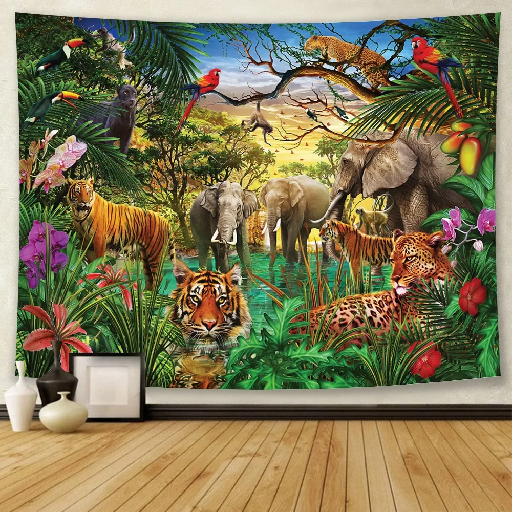 Dreamy Forest Animal Elephant Tapestry Wall Hanging Bohemian Hippie Bedroom Background Cloth Printing Home Decor Yoga Blanket
Dreamy Forest Animal Elephant Tapestry Wall Hanging Bohemian Hippie Bedroom Background Cloth Printing Home Decor Yoga Blanket