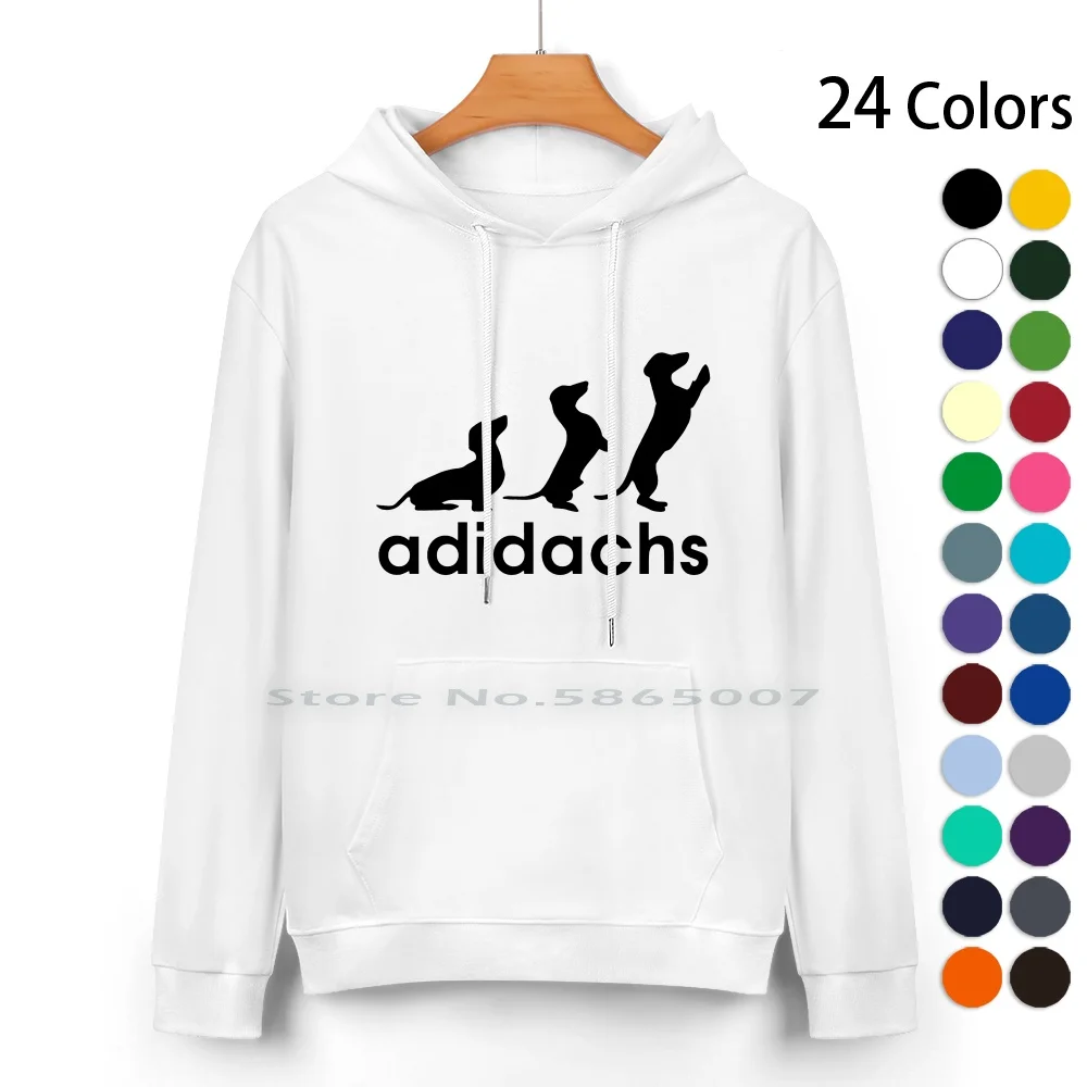 

Adidachs Dachshund Dog Lover Pure Cotton Hoodie Sweater 24 Colors Dachshund Dog Breeds Minimal Simple Playing Dog Lover 100%