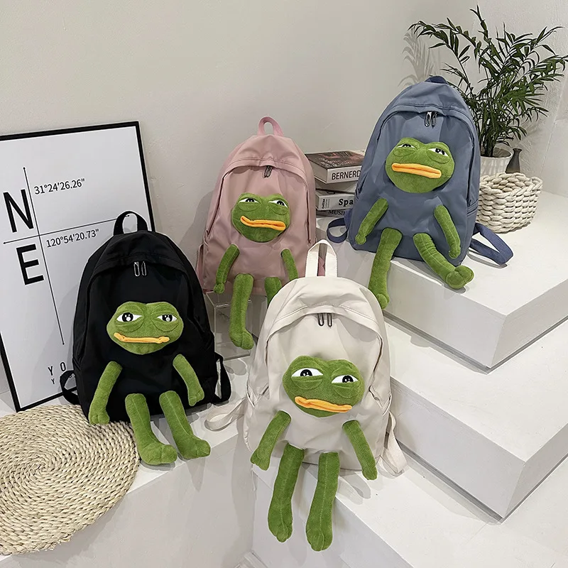 

Three-dimensional Frog Doll Backpacks Women Oxford Bagpack Male Rucksack Shoulder Bag For Teenage Girl School Bag Mochila Bolsa