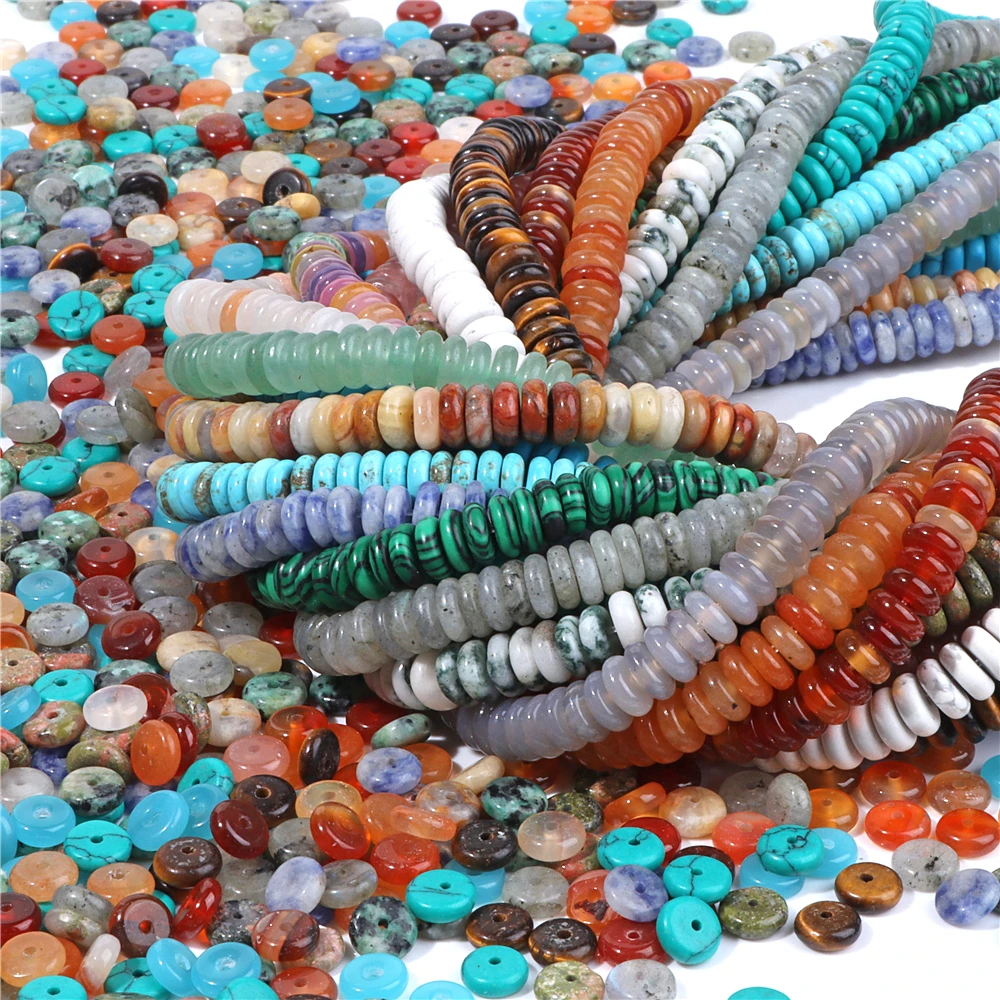 50Pcs/Lot 2x6mm Natural Flat Spacer Beads Polished Slice Stone Bead Crystals Turquoises Agates Beads for Jewelry Making DIY
50Pcs/Lot 2x6mm Natural Flat Spacer Beads Polished Slice Stone Bead Crystals Turquoises Agates Beads for Jewelry Making DIY