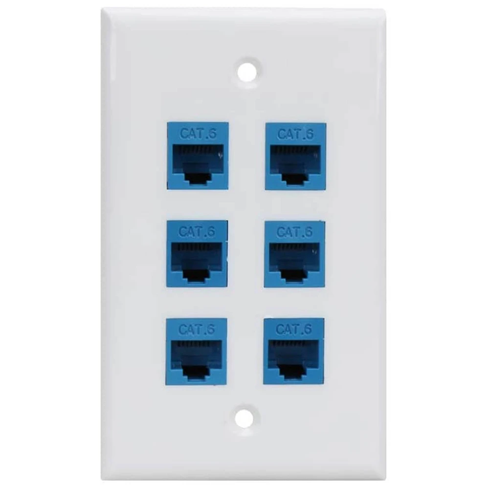 Cat 6 Ethernet Wall Plate 6 Port,Ethernet Wall Plate Female-Female Removable Compatible with Cat7/6/6E/5/5E
Cat 6 Ethernet Wall Plate 6 Port,Ethernet Wall Plate Female-Female Removable Compatible with Cat7/6/6E/5/5E