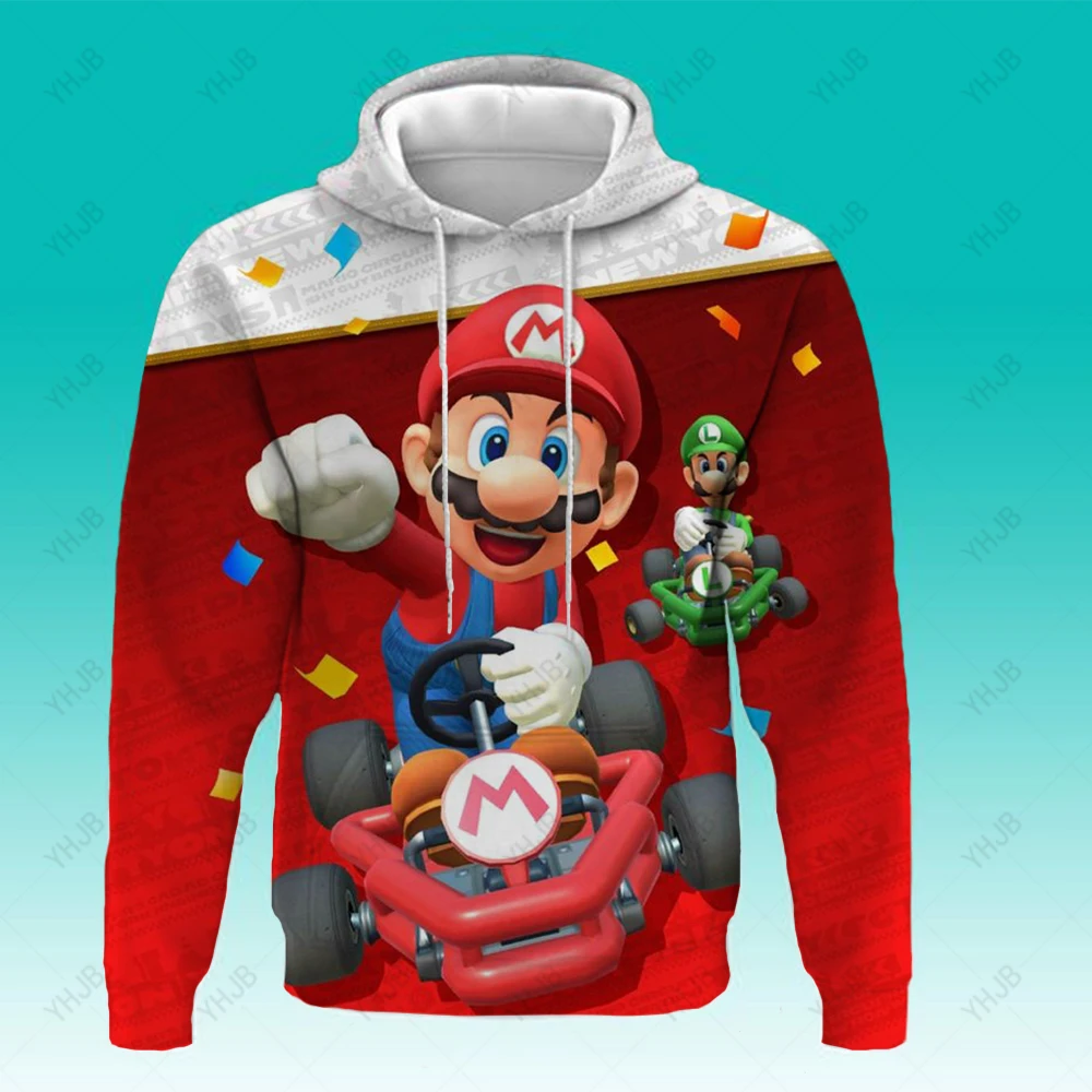 

Super Mary Series Children's Clothing Hoodies Mario Bros Luigi Princess Bowser Cosplay Sweatshirt 3D Anime Print Tops Apparel