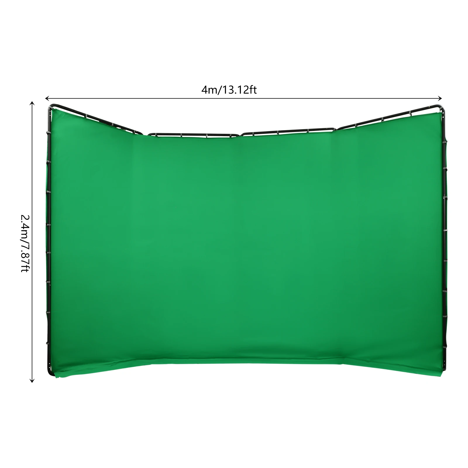 4x2.4-meter Photography Backdrop Stand with Green Cloth Quadruple Screen Background Bracket for Live Videos Interviews Parties 4x2.4-meter Photography Backdrop Stand with Green Cloth Quadruple Screen Background Bracket for Live Videos Interviews Parties