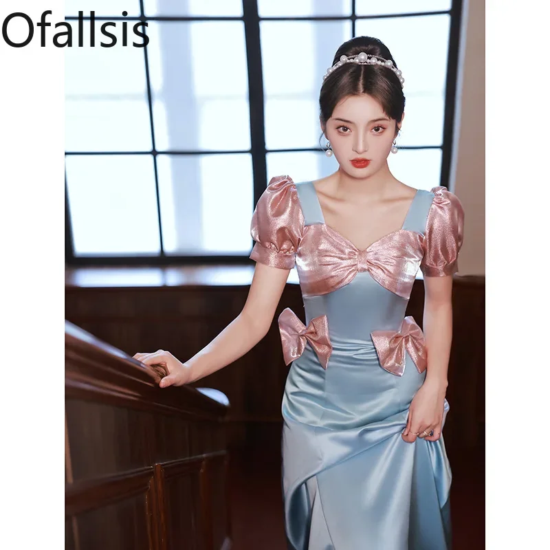 Ofallsis Square Neck Puff Sleeve Bow Evening Dress 2023 Summer New Celebrity Party Fairy Sweet High End Light Luxury Dresses
Ofallsis Square Neck Puff Sleeve Bow Evening Dress 2023 Summer New Celebrity Party Fairy Sweet High End Light Luxury Dresses