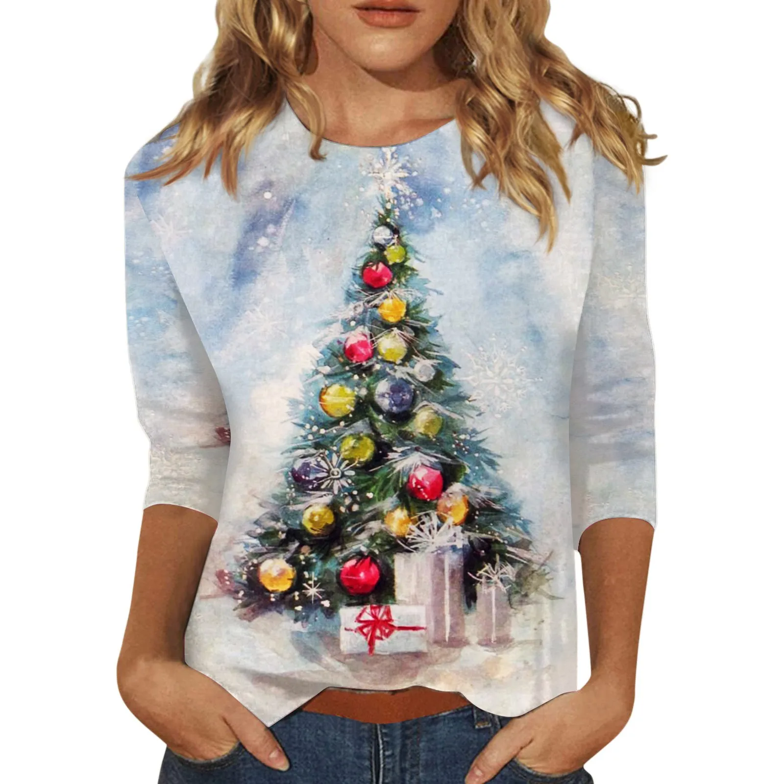 New Women'S T Shirt Christmas Tree Print Tees Tops Long Sleeve Casual Tops Fashion Crew Neck Regular Fit Y2k Clothing For Girls
New Women'S T Shirt Christmas Tree Print Tees Tops Long Sleeve Casual Tops Fashion Crew Neck Regular Fit Y2k Clothing For Girls