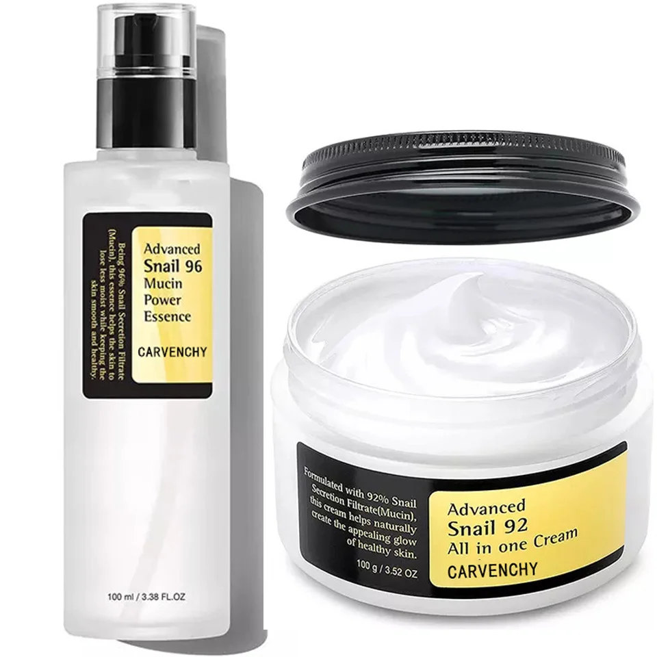 Snail Mucin 96% Power Repairing Essence Face Cream 2pcs/set Hydrating Shrink Pore Acne Treatment Repair Damaged Facial Skin Care
Snail Mucin 96% Power Repairing Essence Face Cream 2pcs/set Hydrating Shrink Pore Acne Treatment Repair Damaged Facial Skin Care