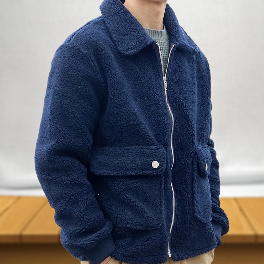 Fashion Men's Winter Warm Fleece Jackets Lapel Collar Zip Up Pocket Coat Overcoat Furry Thick Jacket Outwear Tops For Man
Fashion Men's Winter Warm Fleece Jackets Lapel Collar Zip Up Pocket Coat Overcoat Furry Thick Jacket Outwear Tops For Man
