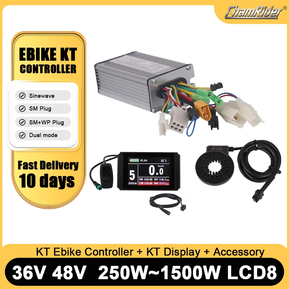 

Bafang-KT LCD8 Display Controller Motor, Ebike Controller, 36V, 48V, 1500W, 1000W, 500W, 350W, 250W, Dual Mode Sinewave PAS