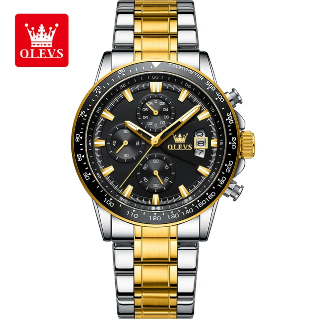 OLEVS-Montre à Quartz en Acier Inoxydable pour Homme, Étanche, Shoous, Chronographe, Poignet, Top Marque, Original, Luxe 2