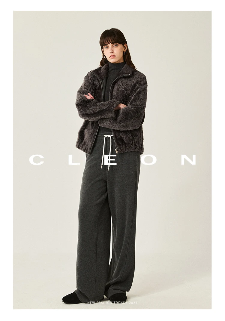 High-end Luxury Lacon Lamb Fur Cropped Winter Jackets for Women 2025 Simple Stand Collar Genuine Leather Real Fur Shearling Coat High-end Luxury Lacon Lamb Fur Cropped Winter Jackets for Women 2025 Simple Stand Collar Genuine Leather Real Fur Shearling Coat