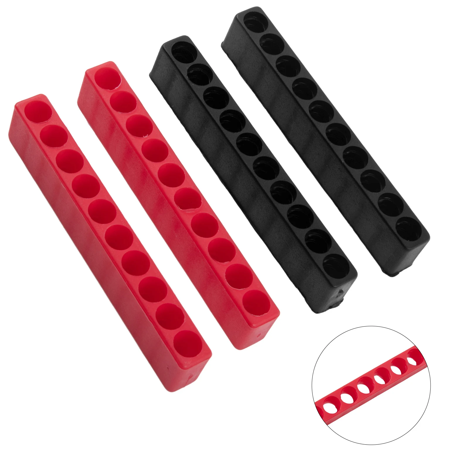 

Black Red Screwdriver Storage Screwdriver Storage Easy To Organize Plastic 1/4inch Hex 10 Holes For 1/4inch Hex Tool