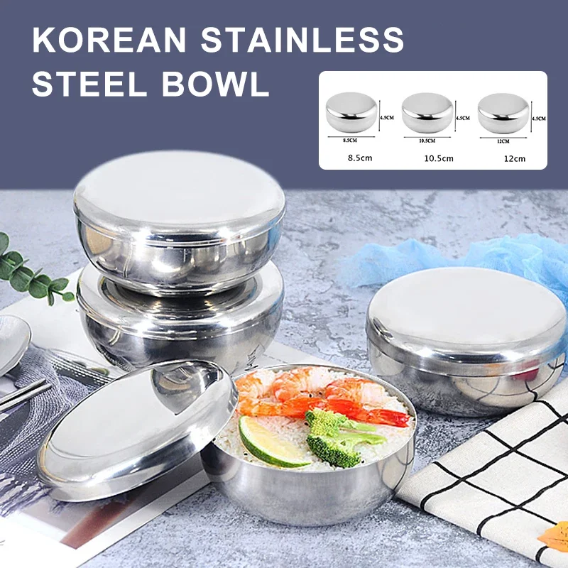 8.5-12cm Stainless Steel Rice Bowl With Lid Soup Bowl Steamed Bowl Anti-Scalding Child Small Bowl Korean Cuisine Kitchen Tools
8.5-12cm Stainless Steel Rice Bowl With Lid Soup Bowl Steamed Bowl Anti-Scalding Child Small Bowl Korean Cuisine Kitchen Tools