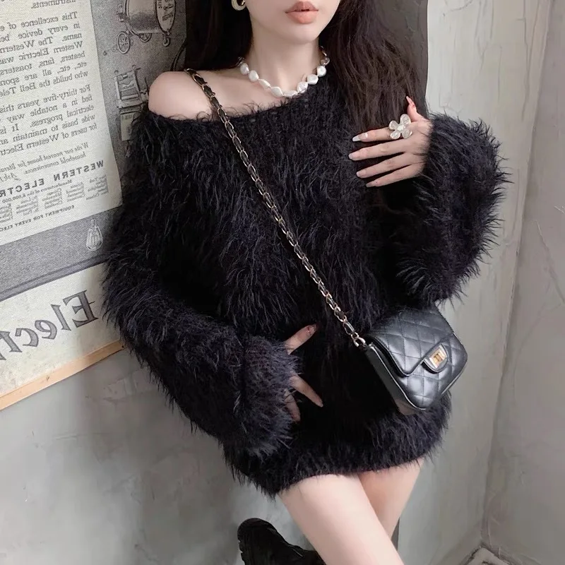 Women’S Mink Plush For Women In Autumn Winter New Off Shoulder Pure Desire Loose And Lazy Style Medium Length Knitted
Women’S Mink Plush For Women In Autumn Winter New Off Shoulder Pure Desire Loose And Lazy Style Medium Length Knitted