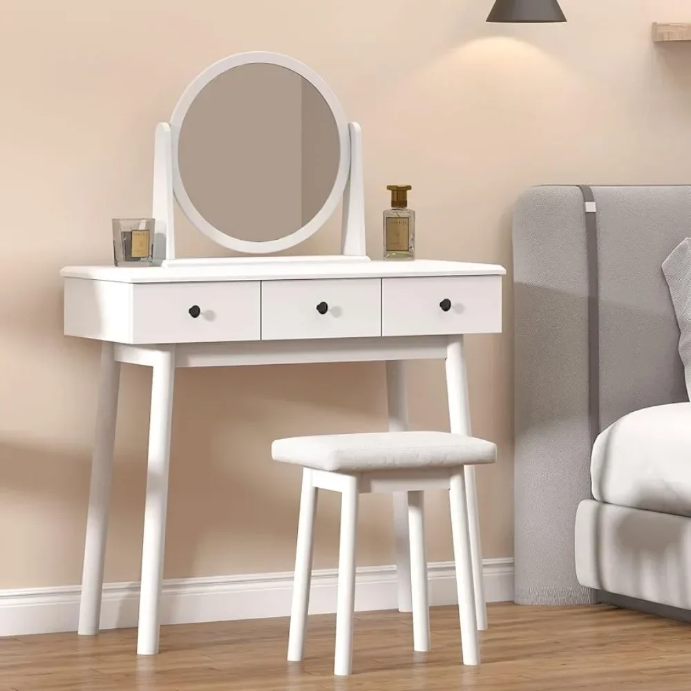 

Набор для туалетного столика, деревянный современный с поворотным зеркалом и табуретом, бесплатная доставка, шкафы для спальни, белая мебель