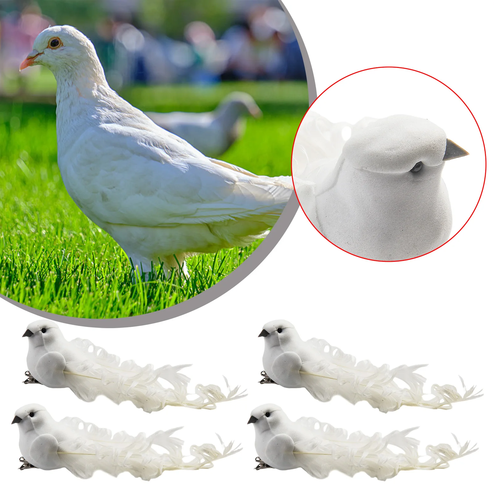 Brand New Artificial Bird Décor 4PCS Christenings Decorative Feathers Foam For Wedding Lover Peace Doves Small
Brand New Artificial Bird Décor 4PCS Christenings Decorative Feathers Foam For Wedding Lover Peace Doves Small