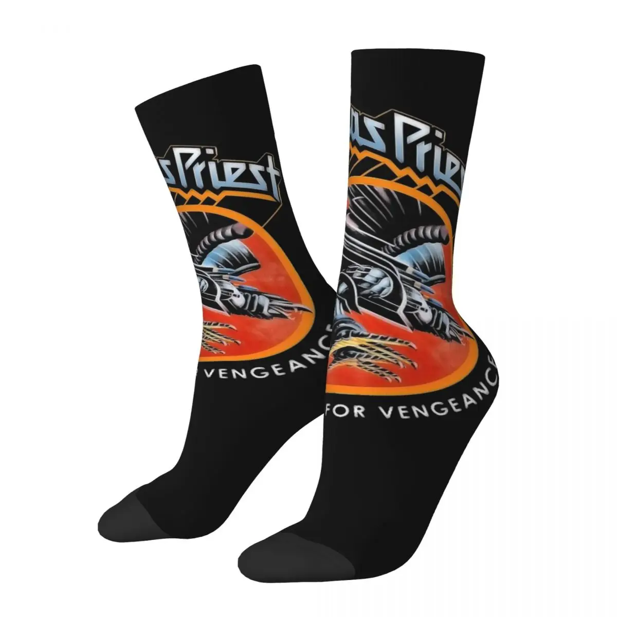 

Fashion Judas Priest Machine Basketball Socks Polyester Crew Socks for Women Men Non-slip