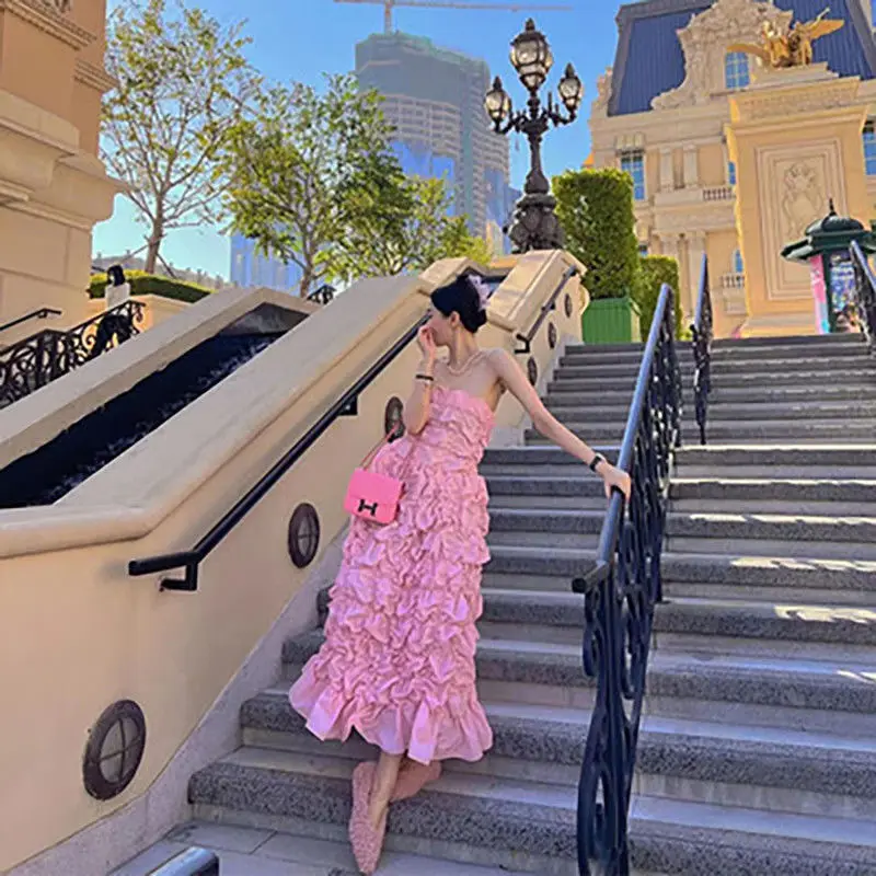 Shpmishal нежно стильное длинное платье для женской одежды, новая летняя Розовая модель, роскошное Элегантное платье без бретелек
Shpmishal нежно стильное длинное платье для женской одежды, новая летняя Розовая модель, роскошное Элегантное платье без бретелек