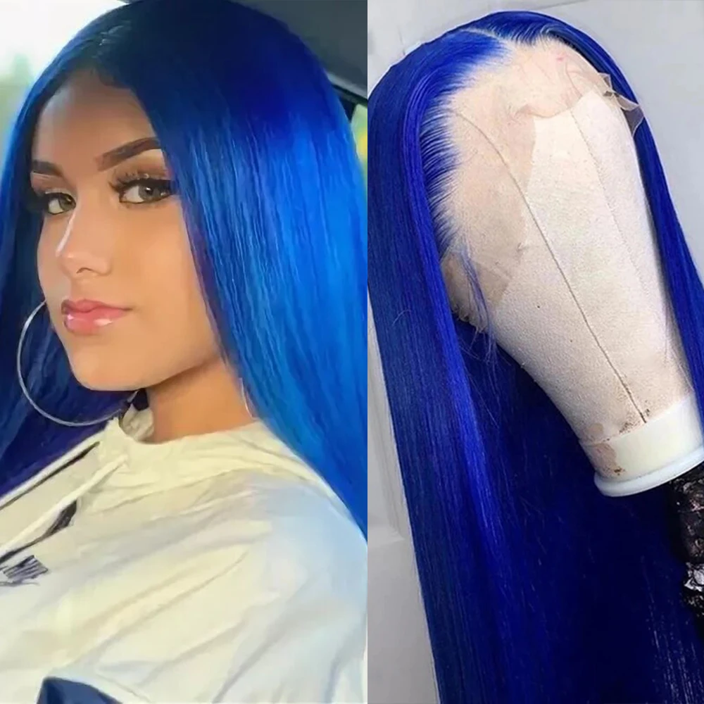 RONGDUOYI Long Silky Straight Blue Colored Synthetic Sapphire Blue Natural Hairline Middle Part Lace Front Fiber Wig Cosplay Use
RONGDUOYI Long Silky Straight Blue Colored Synthetic Sapphire Blue Natural Hairline Middle Part Lace Front Fiber Wig Cosplay Use