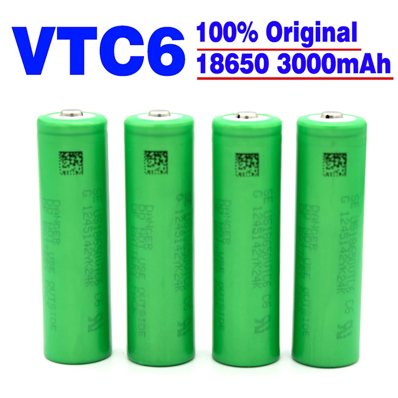 VTC6 3.7V 3000mAh Rechargeable Li-ion Battery 18650 for US18650 30A Toys Flashlight Tools
VTC6 3.7V 3000mAh Rechargeable Li-ion Battery 18650 for US18650 30A Toys Flashlight Tools
