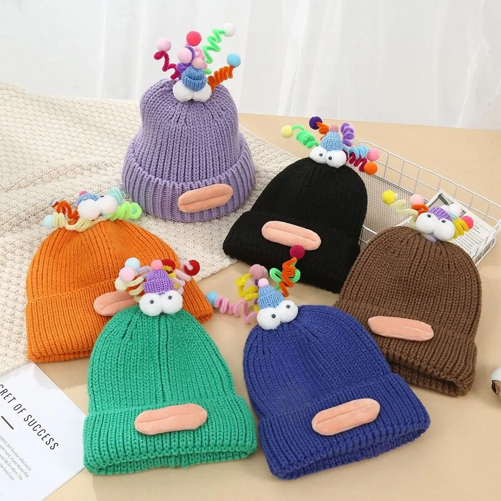 

Wool Crotch Sausage Mouth Braid Beanie Cloth Accessories Sausage Mouth Sausage Mouth Hat Funny Cartoon Cartoon Knitting Hat Boy